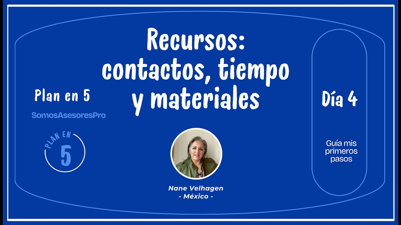 Plan en 5 - Día 4 - Recursos: contactos, tiempo y materiales - Jueves por la tarde con Nane Velhagen