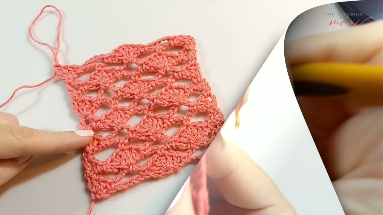Punto Grata a ventagli tutorial uncinetto/crochet 💕Ferri e uncinetto con Mari💕