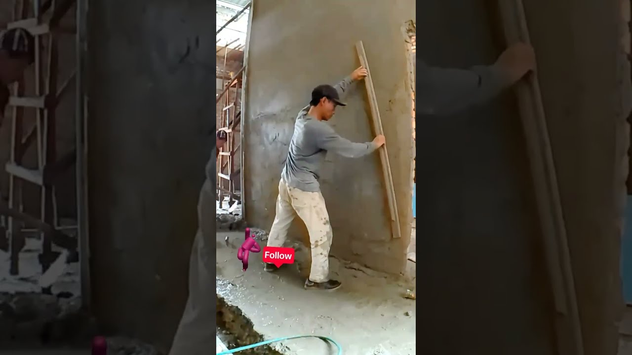 Cara Plaster Menggunakan Jidar Kayu Panjang Malaysia Untuk Meratakan Sekaligus Menghaluskan