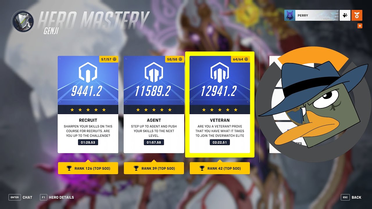 Genji Hero Mastery Top 500, Veteran course 3, 5 stars - Overwatch 2