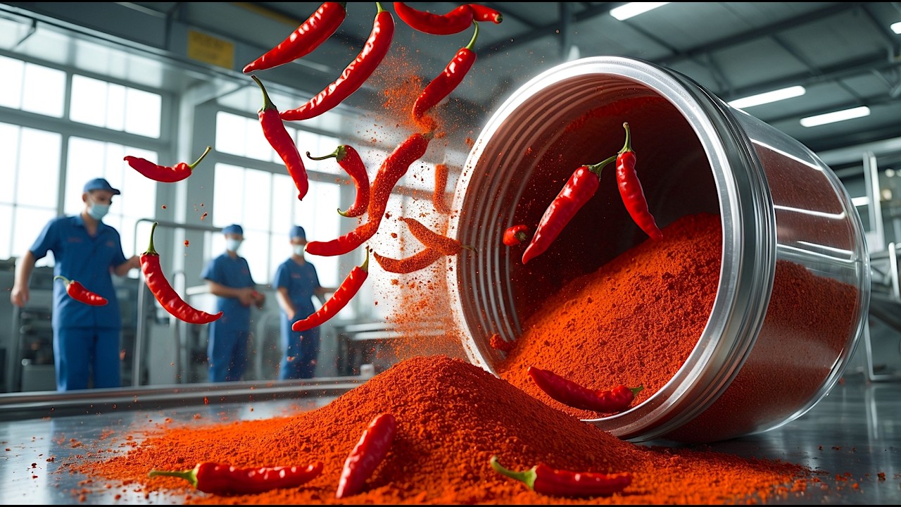 How RED PEPPER POWDER is Made in Factory.