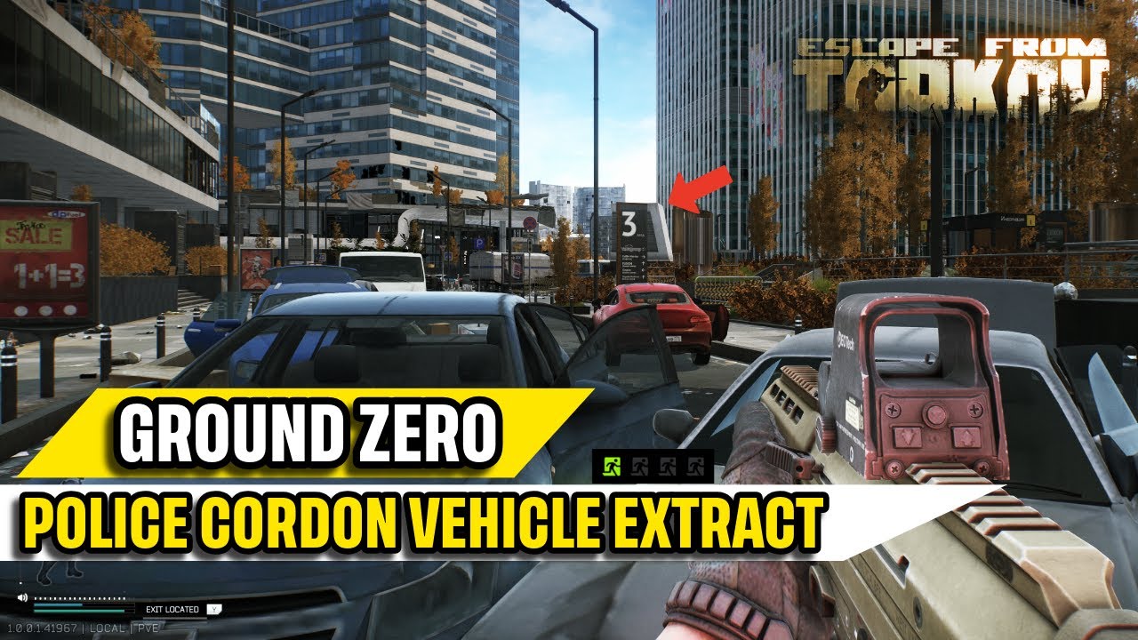 Место эвакуации автомобиля полицейского оцепления Ground Zero с картой. Побег из Таркова.