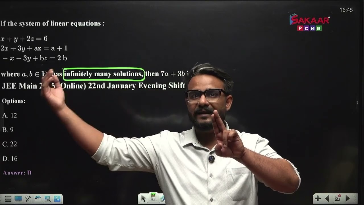System of equations shortcut JEE MAINS 2026