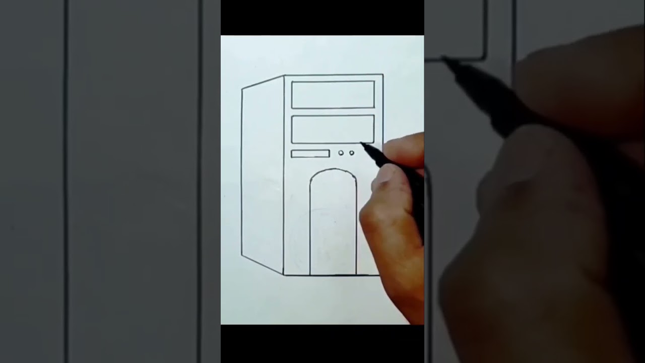 CPU drawing/How to draw computer CPU for beginners