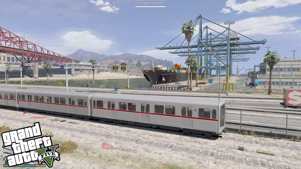 Grand Theft Auto V - Trains at Docks (New Route)