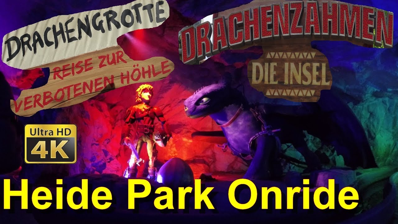 Heide Park Drachengrotte Reise zur verbotenen Höhle - OnRide 4K POV 2018 - Drachenzähmen Die Insel