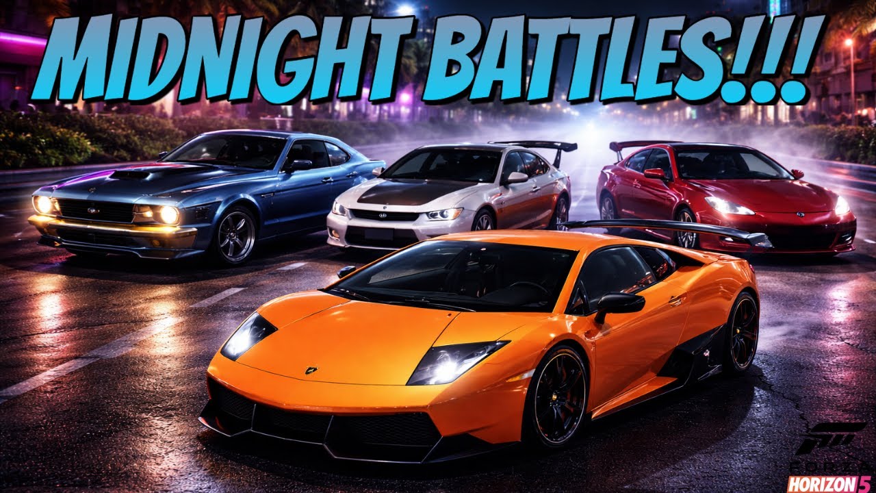 Forza Horizon 5 Midnight Battles Gameplay | All 4 Night Races | Road to FH6 | FH6 Giveaway