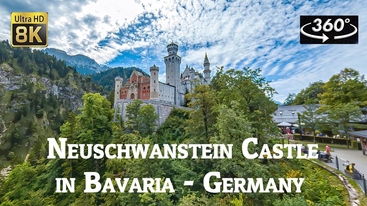 VR 360 ° 8K - Neuschwanstein Castle in Schwangau - Bavaria - Germany.