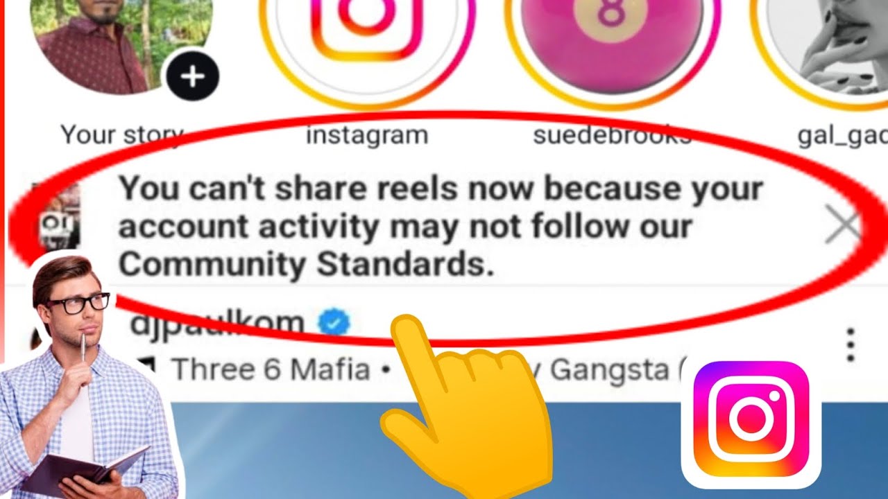 You Can't Share Posts Now Because Your Account Activity May Not Follow CommunityStandard Instagram