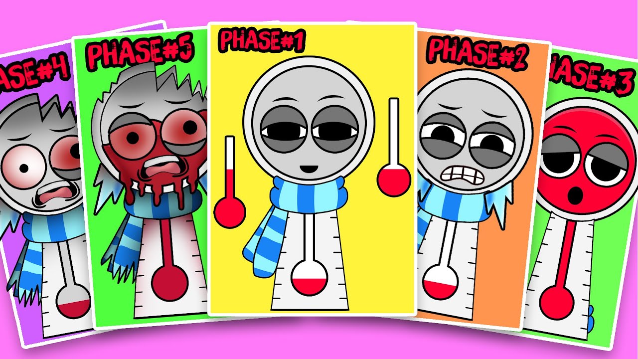Sprunki OC Mercury - Phase 1vs2vs3vs4vs5 | Sticker book DIY ASMR