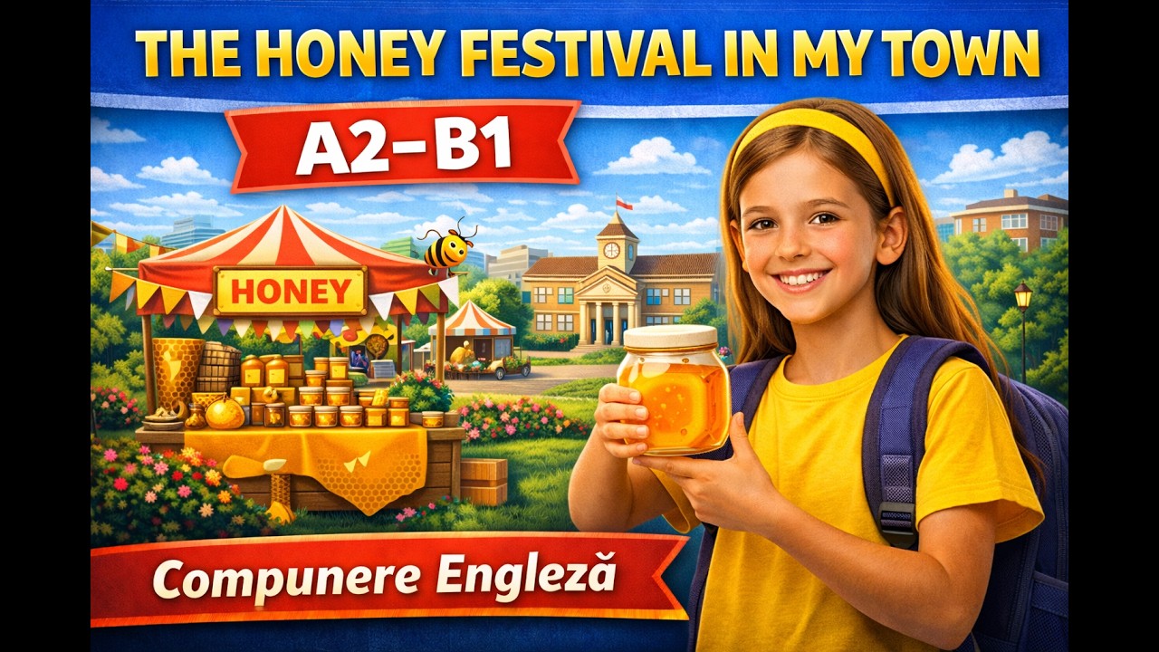 The Honey Festival in My Town | English Composition for Kids (A2–B1) | Compunere Engleză A2-B1
