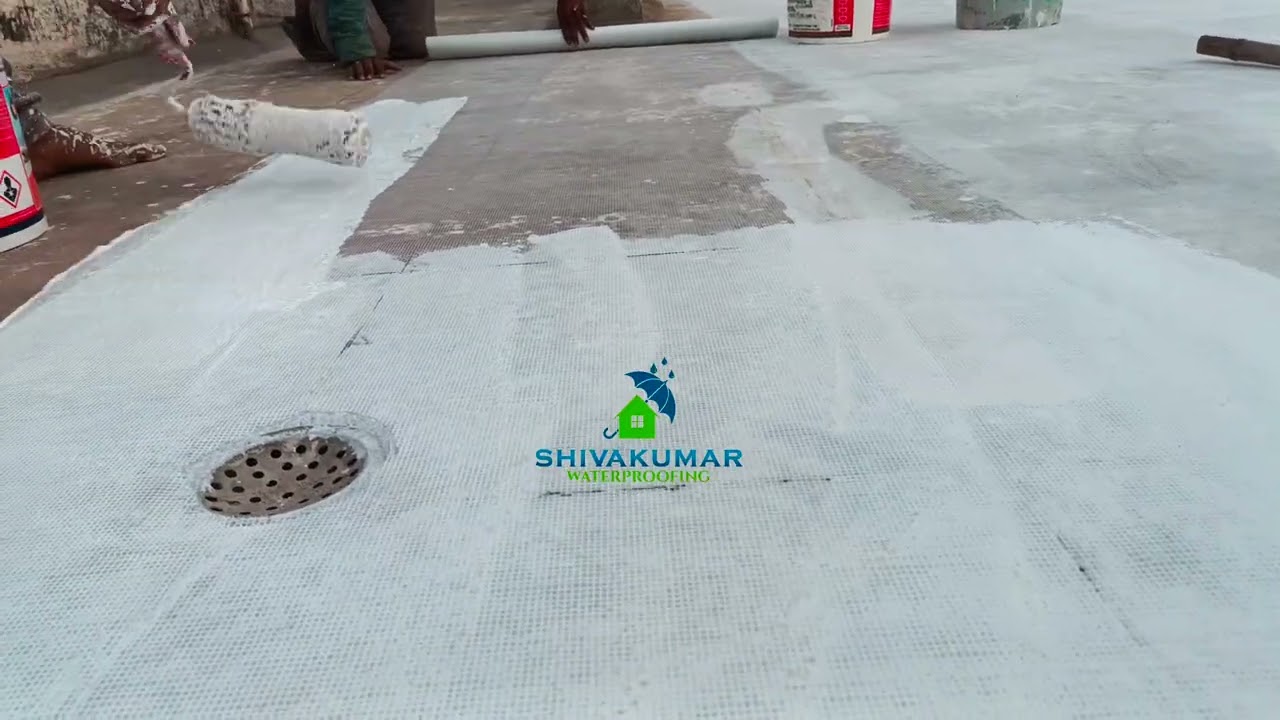 Terrace Glass Fiber Mesh Coating in Hyderabad | Shivakumar Waterproofing Services