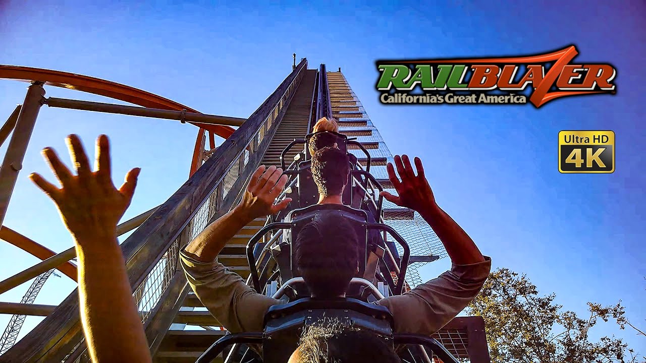 August 2022 RailBlazer Roller Coaster On Ride 4K POV California's Great America