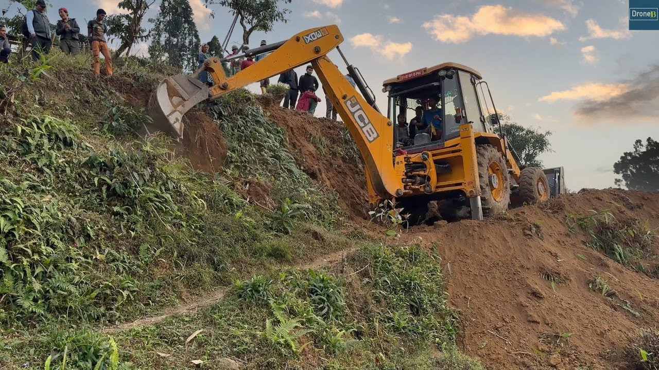 Completed Joining TWO Mountain Roads with Short Path-JCB Backhoe-COMPLETE WORK