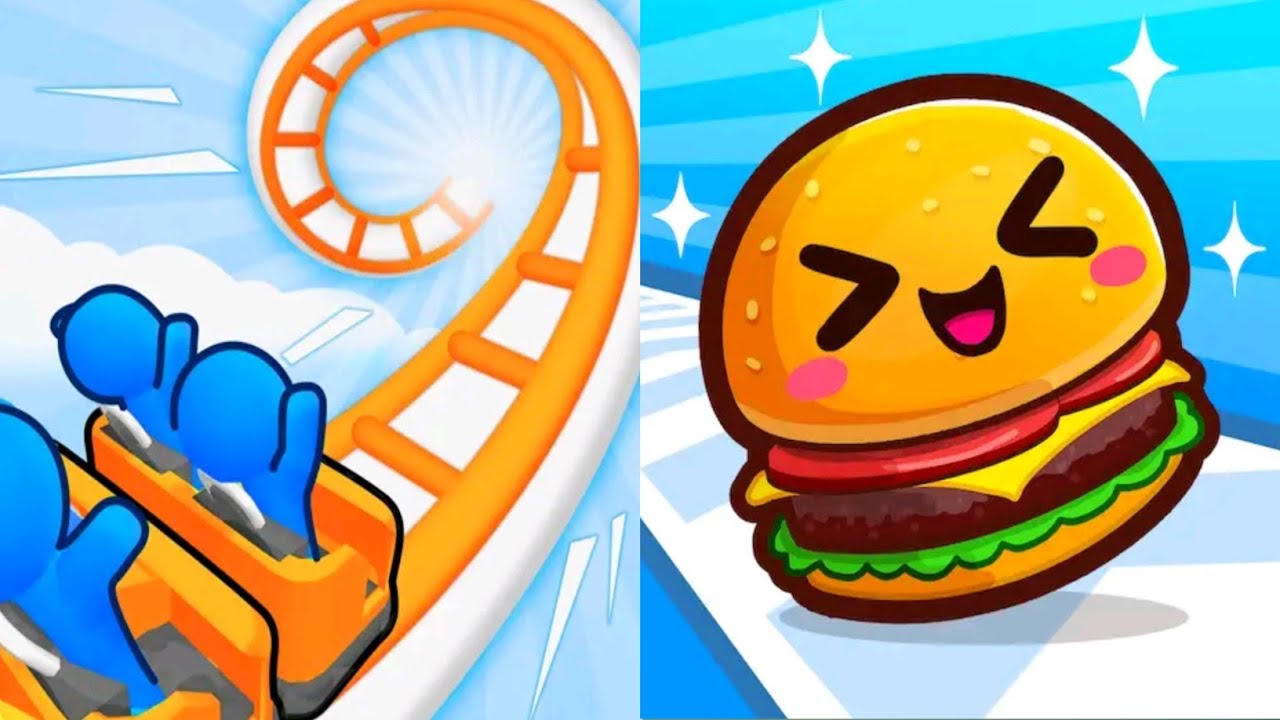 Runner Coaster VS Food Run 🔥 Crazy SpeedRun Challenge - All Levels Unlocked (Android,iOS)