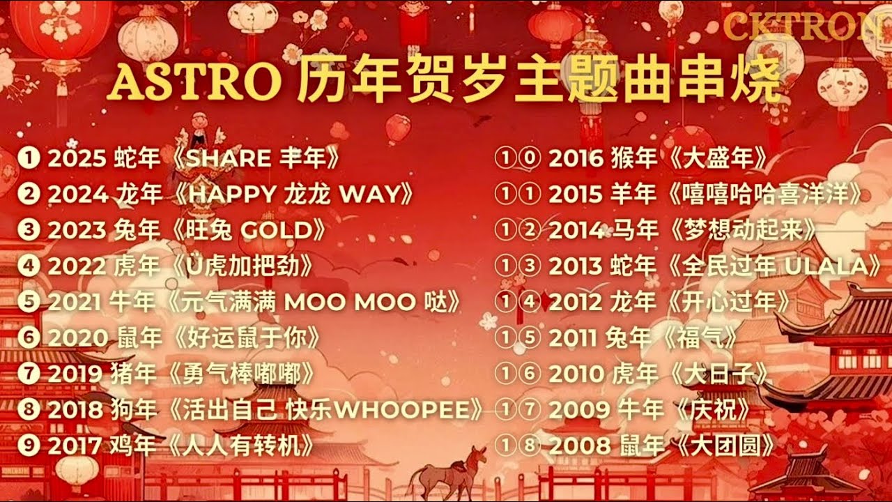 Astro 2008-2025 历年贺岁主题曲【2026新年必听歌曲】新年歌串烧