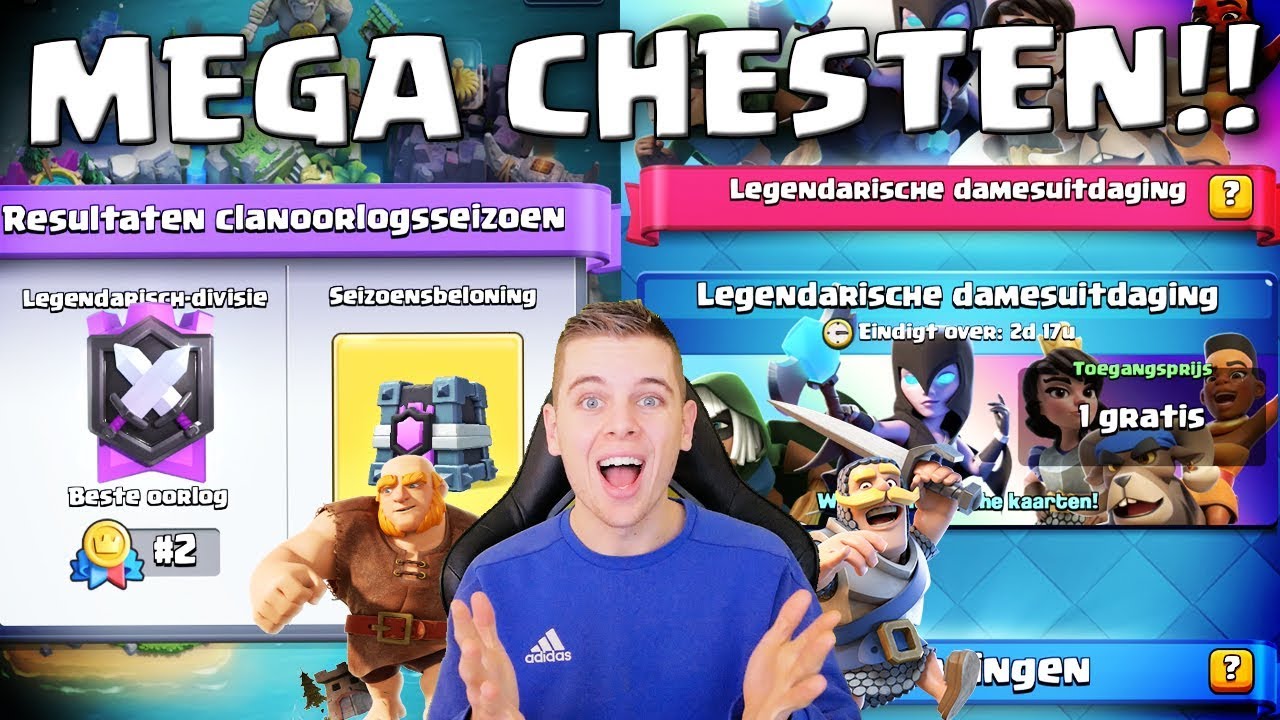OLD SCHOOL CLASH ROYALE MET MEGA CHESTEN + UITDAGING!!