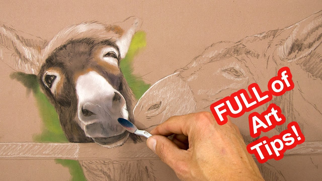 Easy Beginner Pastel Lesson - Donkey painting / Drawing - Jason Morgan Panpastel