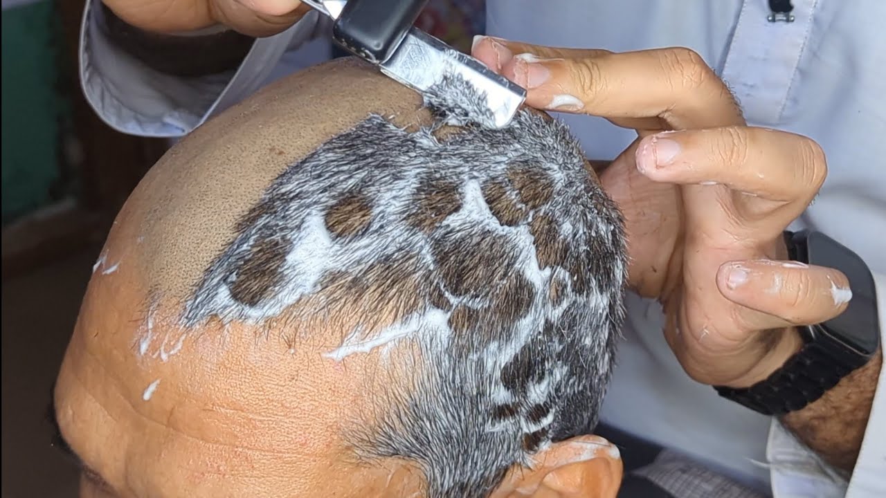 One off the best head shave ASMR relaxing sound tutorial zaibi barber shop 2026