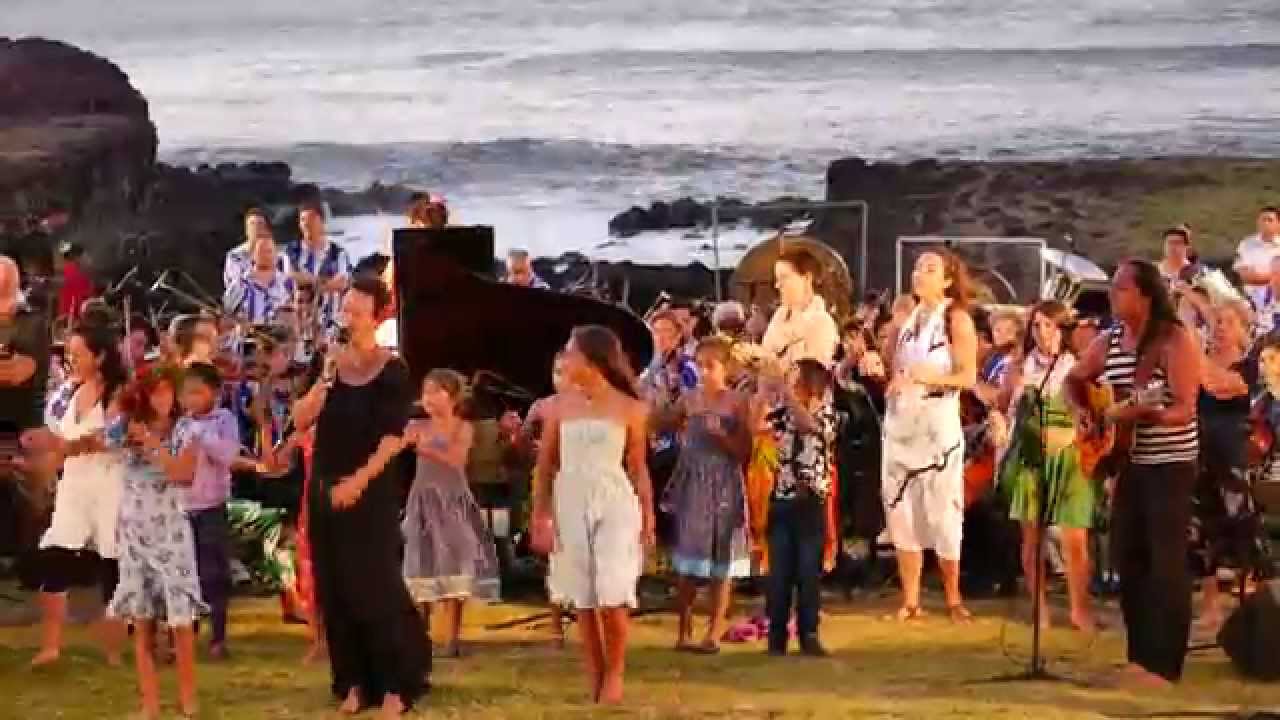 Concierto Inauguración Escuela de Música,Rapa Nui, Centro ceremonial Tahai