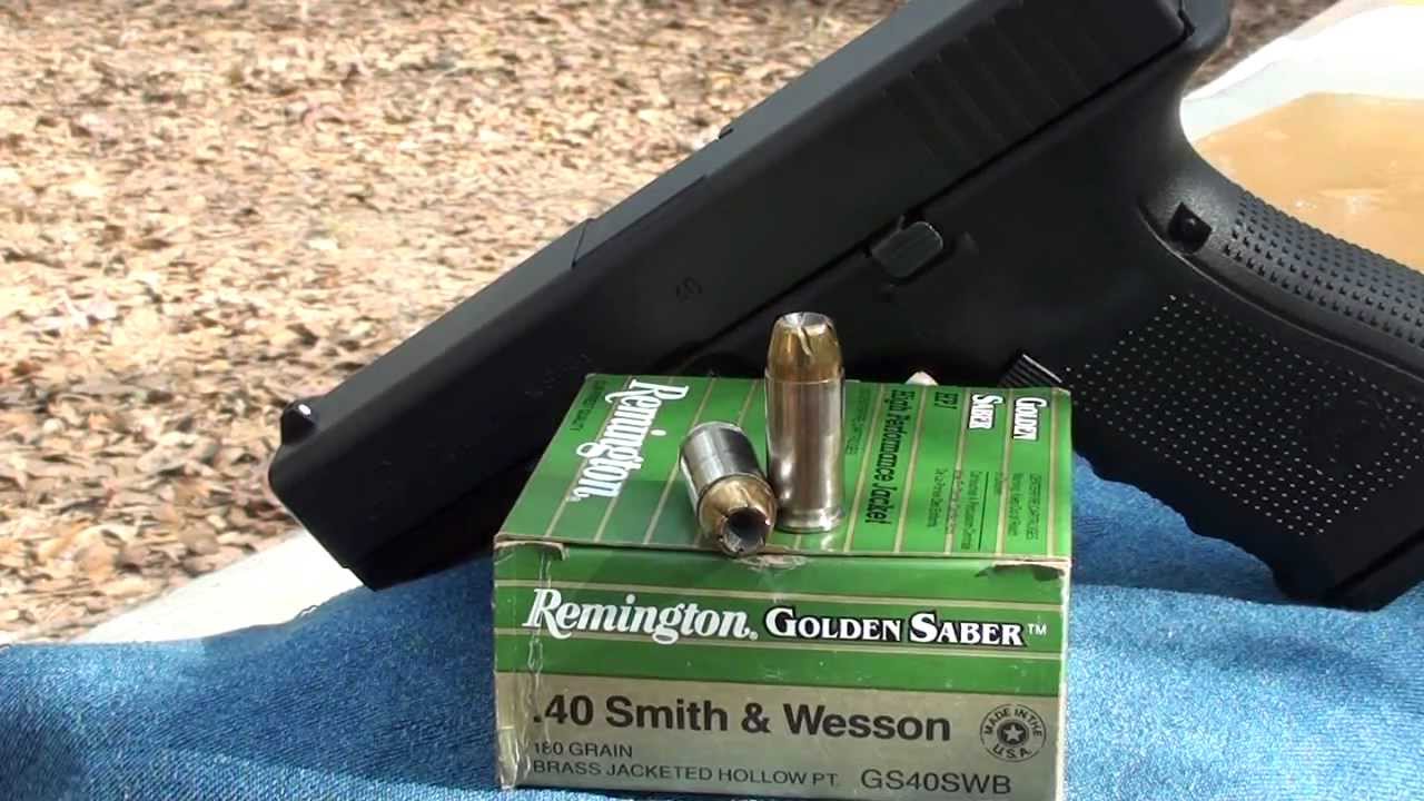 40 S&W Smith & Wesson Golden Saber 180gr Ballistic Gel Test