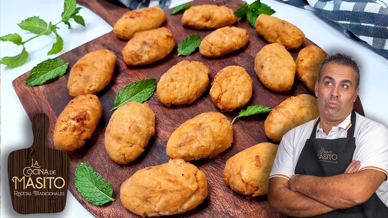 Croquetas caseras de pollo muy jugosas y con restos de pollo asado
