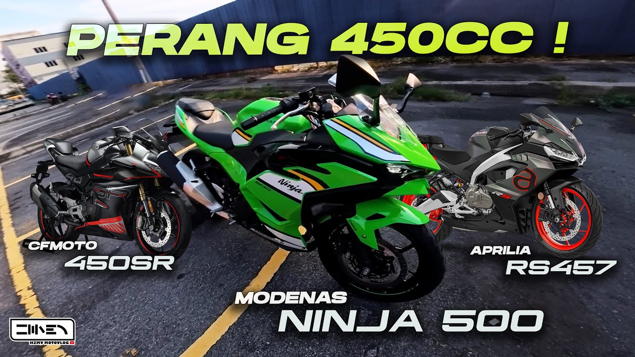 Ninja 500 Masuk Arena, Lawan Aprilia RS457 & CFMOTO 450SR ! Modenas Ninja 500 SE Malaysia 2025 [4K]