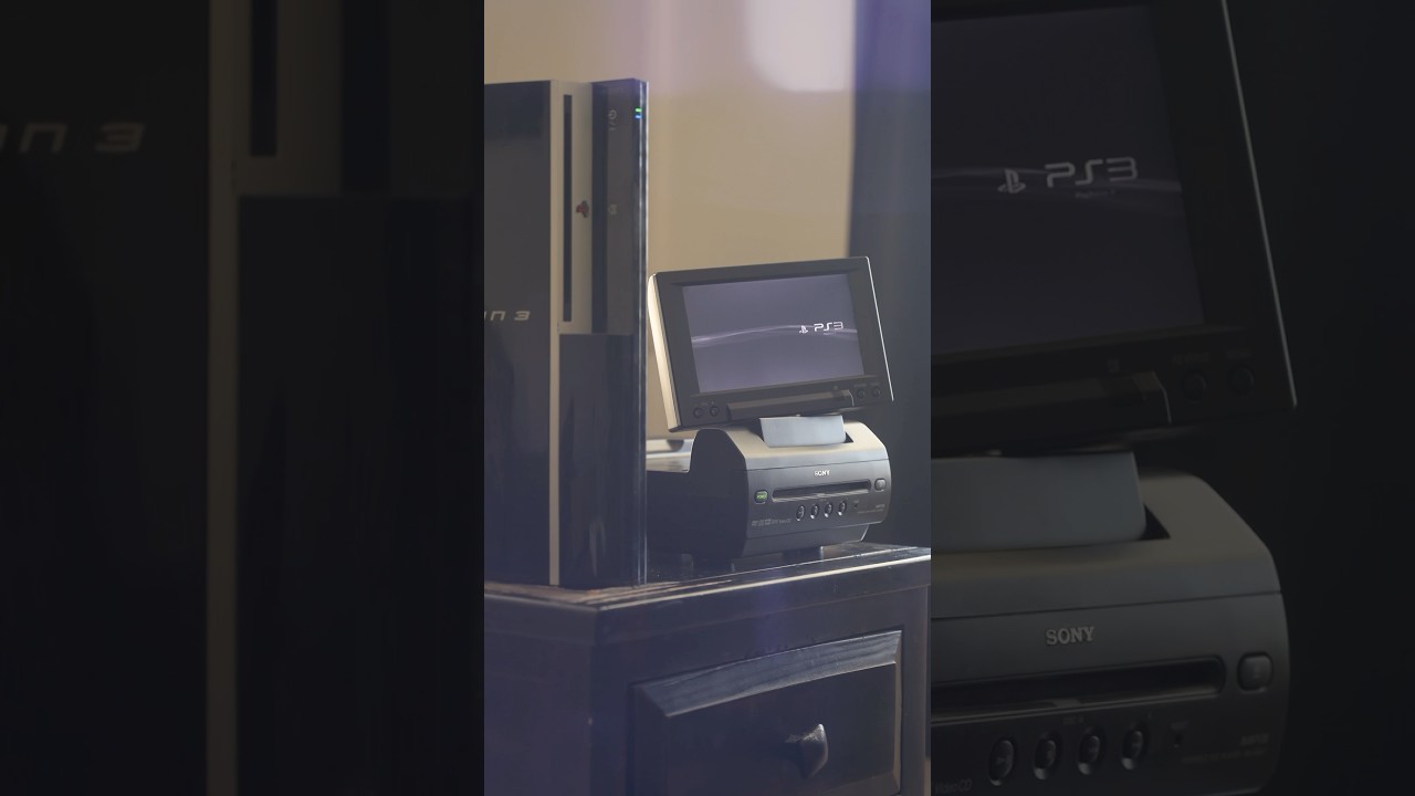 playstation 3 on a portable DVD player 