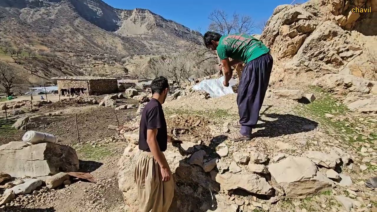 🧼⛰️Finishing the Roof Beams & Bathing Sam and Radman | chavil Family Mountain Life 🪵⛰️🧼