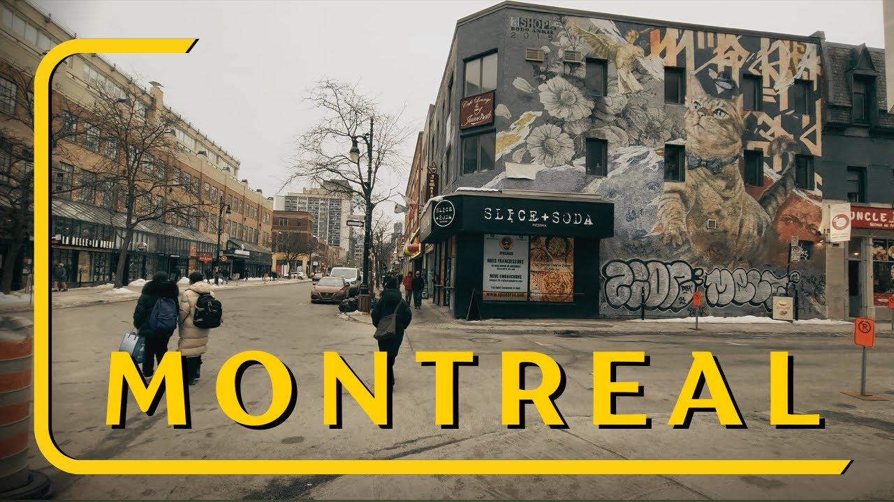 Downtown Montreal Walking Tour, Montreal Canada, Sainte-Catherine West January 2024