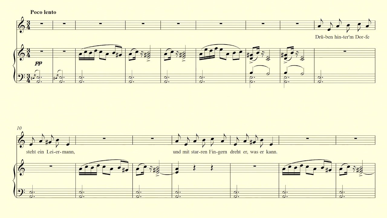 Der Leiermann - Schubert - accompaniment in A minor