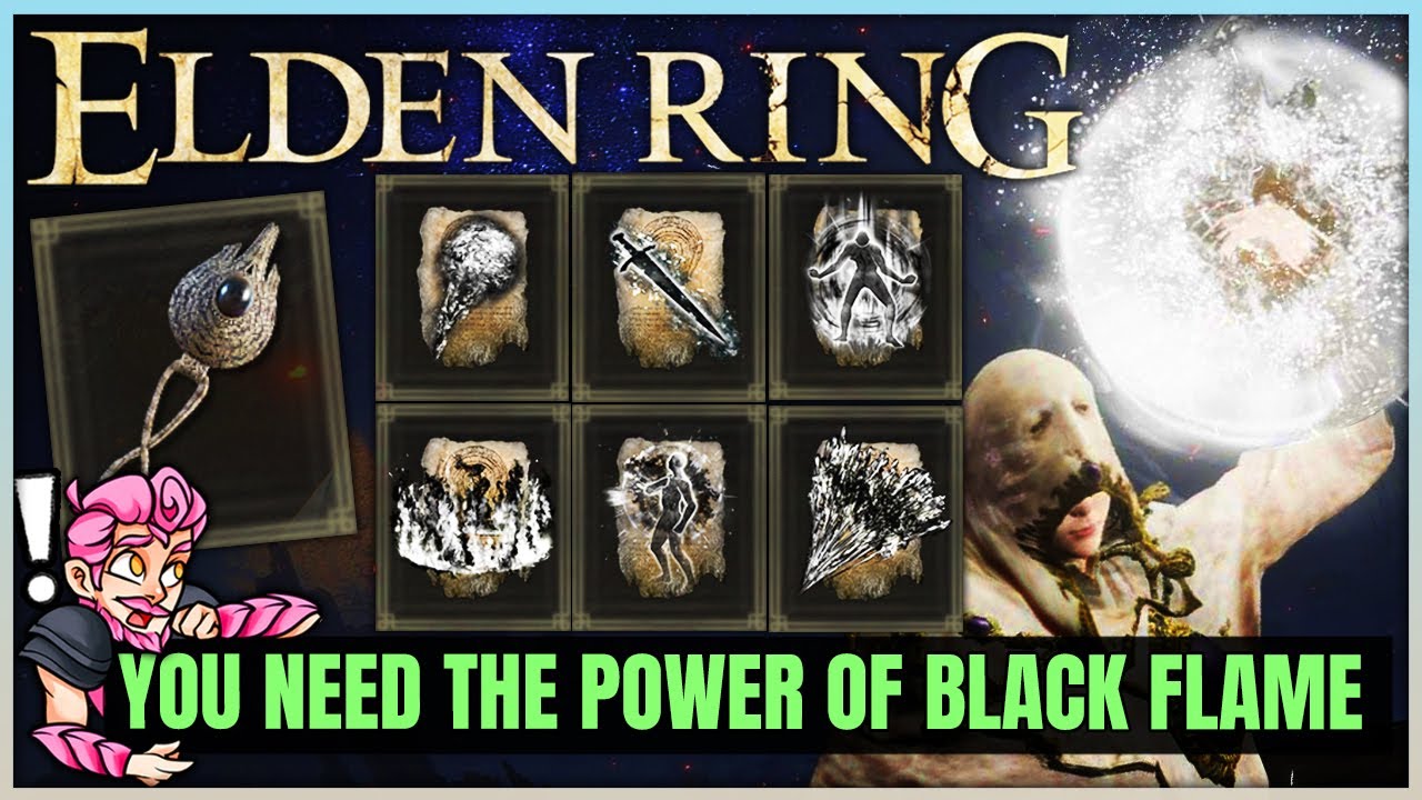 How to Get All 6 POWERFUL Black Flame Incantations - Health MELTING Build & Location- Elden Ring!