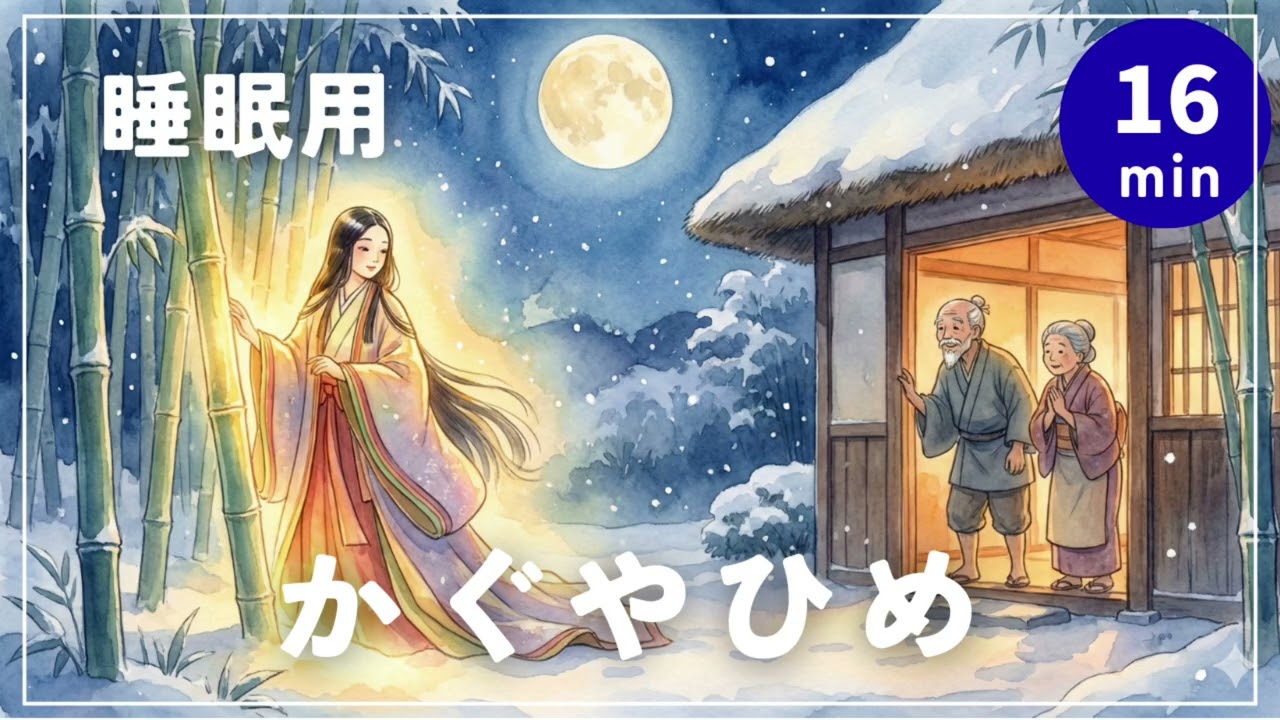 【かぐやひめ】月の光に包まれる優しい昔話朗読｜寝かしつけ・安眠（16分）