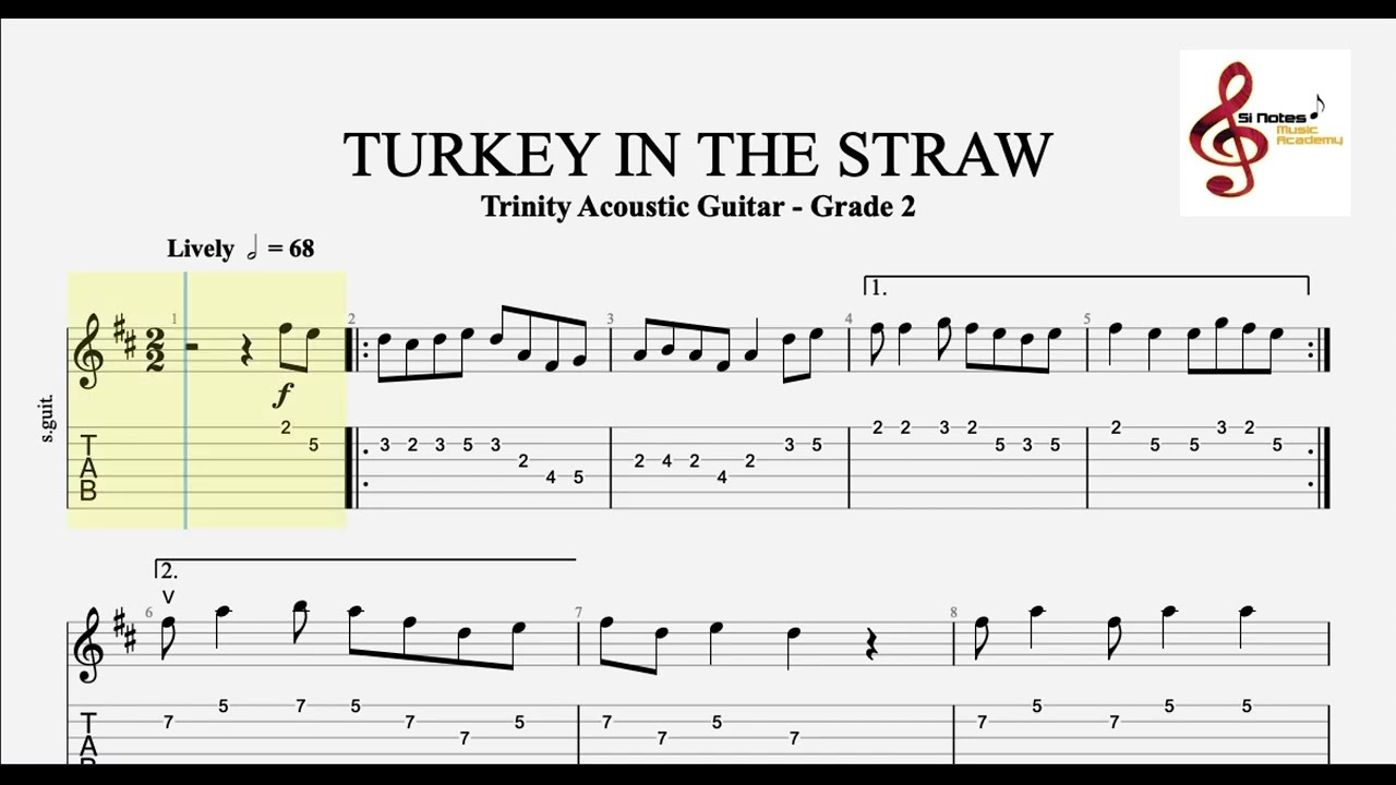 TURKEY IN THE STRAW - Trinity Acoustic Guitar - Grade 2