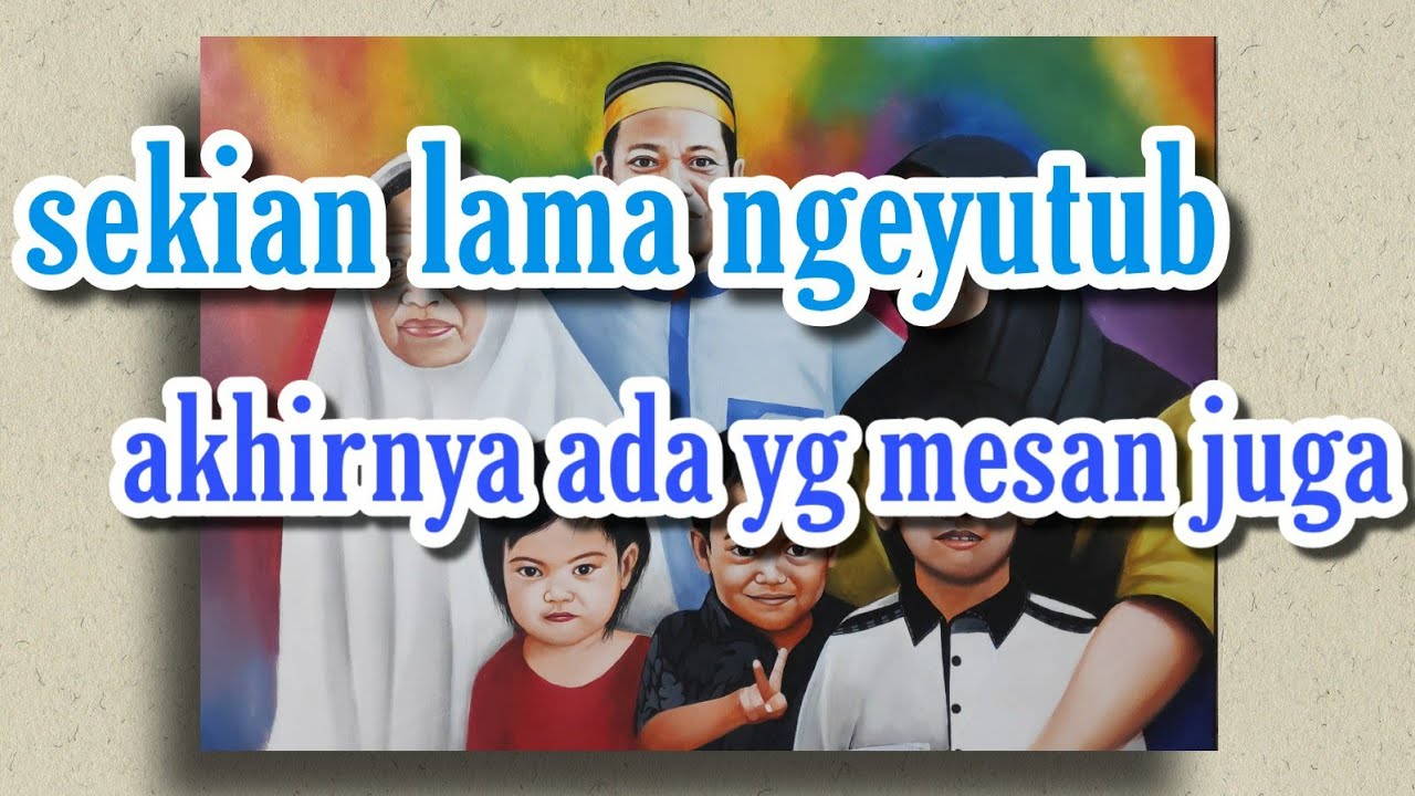 belajar melukis potrait acylick on canvas - [pelukis muda]