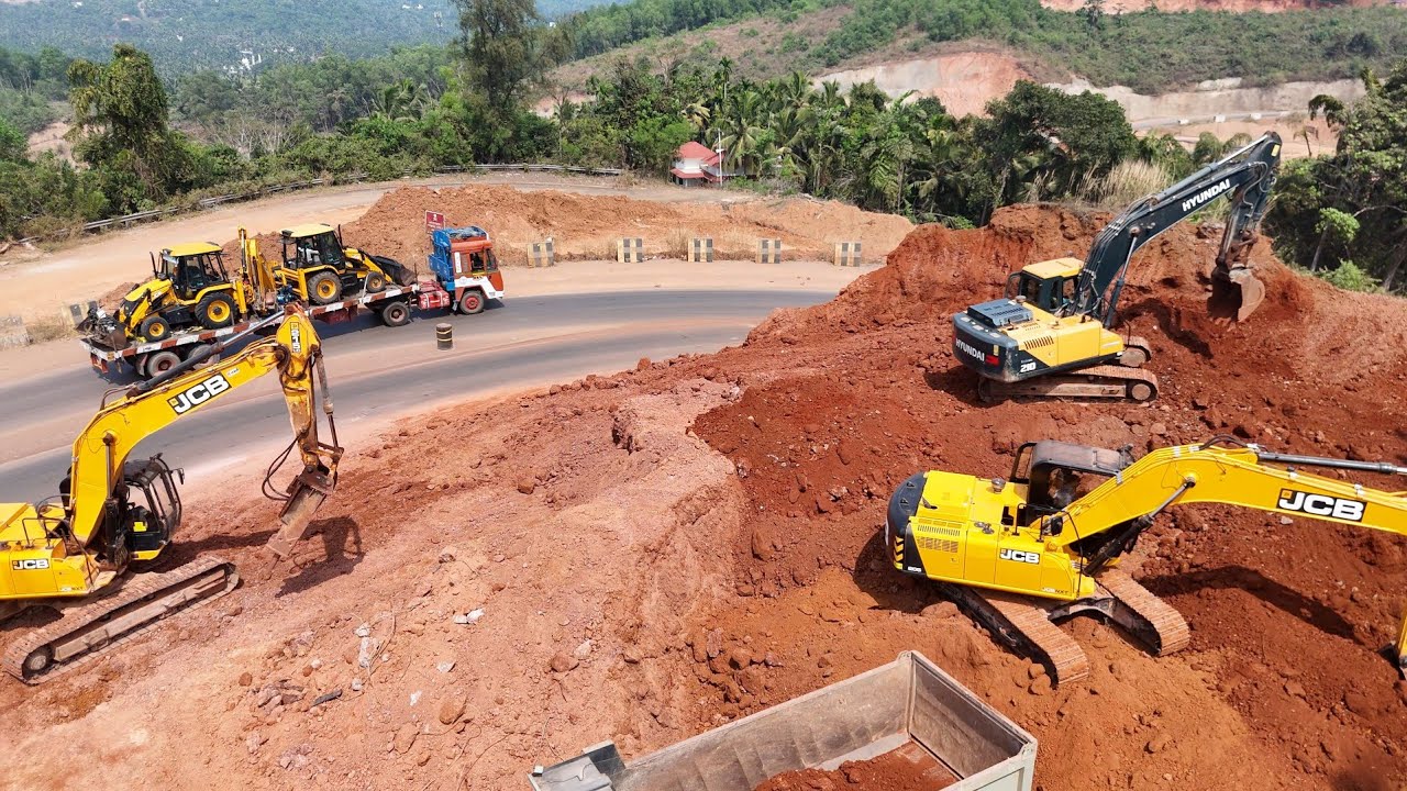 Wonderful National Highway Project /JCB EXCAVATOR /HYUNDAI EXCAVATOR /NH66 WORK /KERALA EXCAVATOR