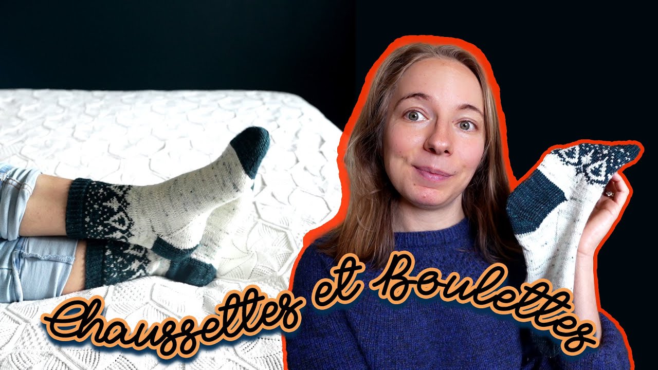 Mes premières chaussettes tricotées... J’ai osé le jacquard 😅