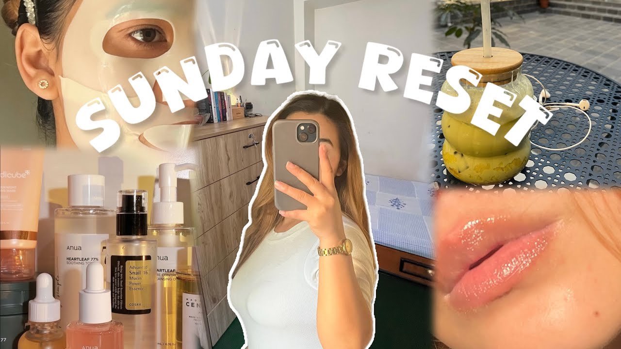 “How I Reset My Life Every Sunday as a 9–5 Girl” cleaning, Shower, matcha, nails. 