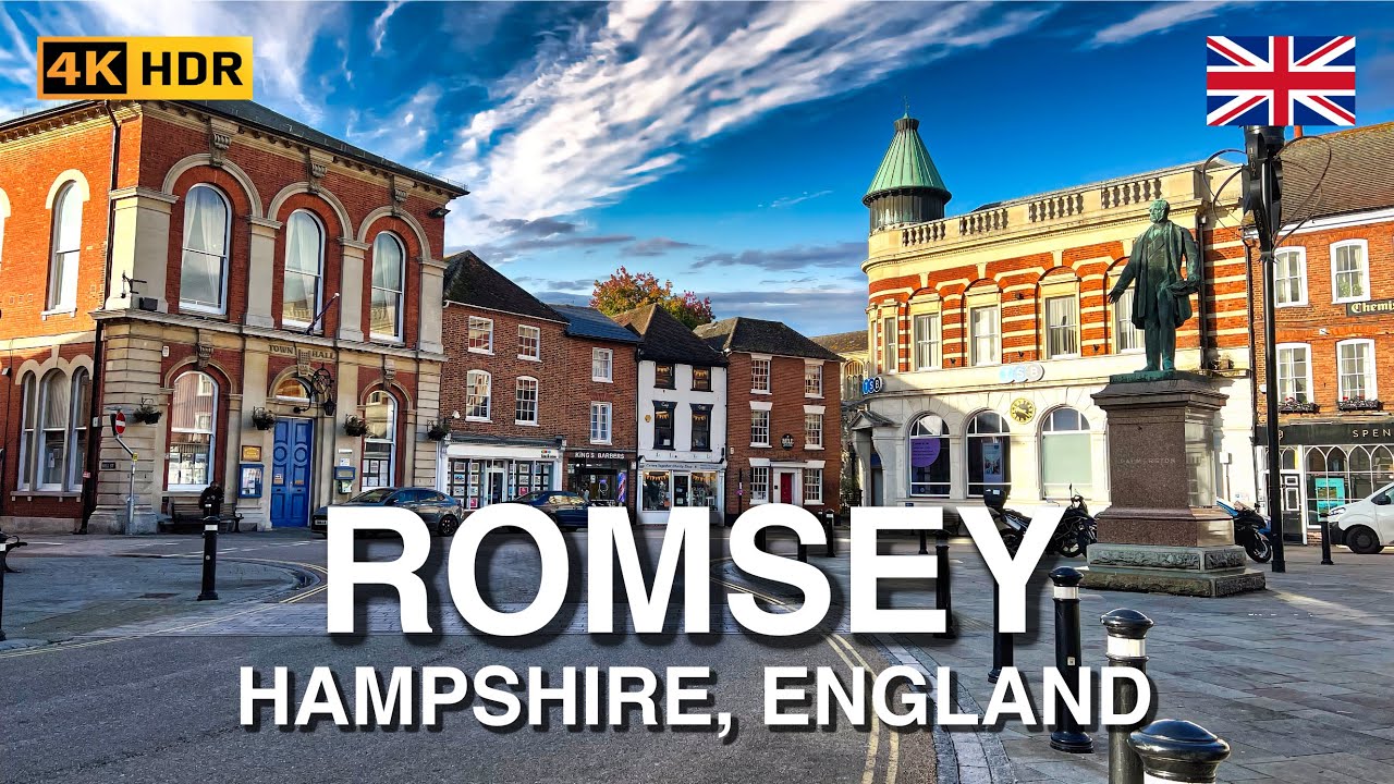 A Relaxing Walk Through Historic Romsey, England | 4K HDR Virtual Tour