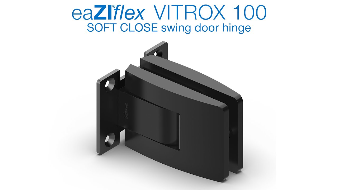 Elegant pendulum hinge for wall-to-glass connection | eaZI®flex VITROX 100 | Assembly
