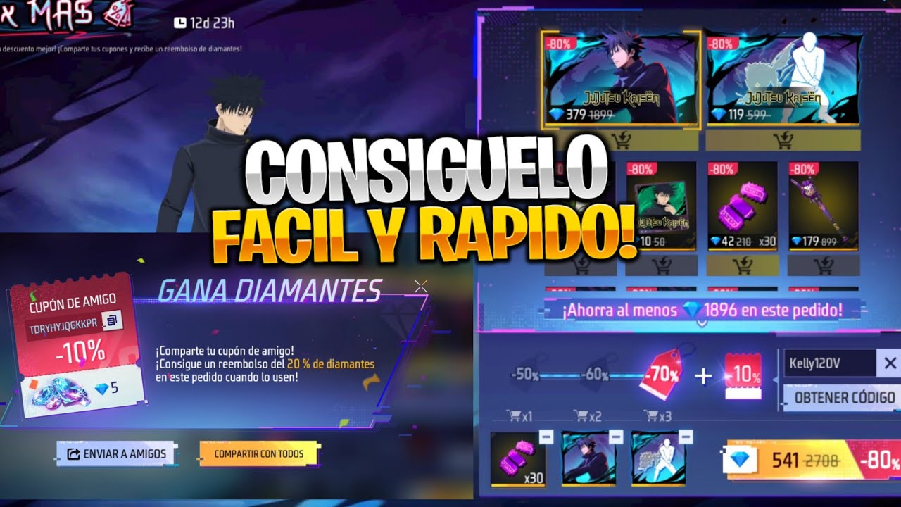 RÁPIDO EVENTO MÁS X MÁS USA CÓDIGO Y TE GANA DIAMANTES 80% EN MEGUMI  OBTENE CÓDIGO FÁCIL 