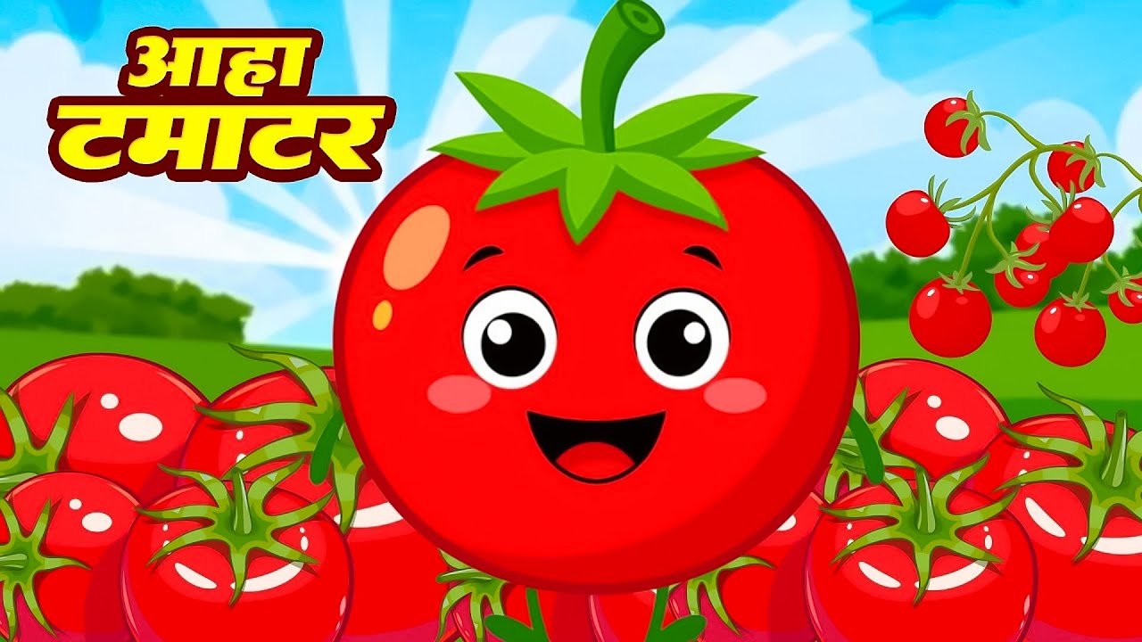 आहा टमाटर | Aaha Tamatar Bade Mazedar | Popular Rhymes In Hindi | Rhymes For Kids Song | #cartoon