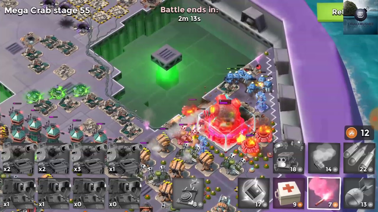 April 2018 Mega Crab Stage 55 - two attacks... with scanks!