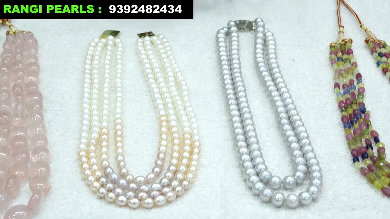 Natural Pearls & All types of real Gem stones along with pearls pendant set || RANGI PEARLS ||