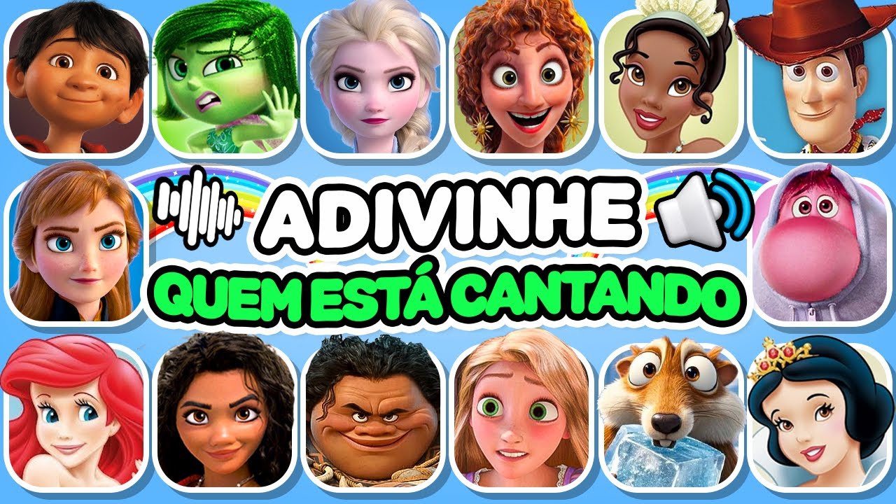 Adivinhe 34 M&uacute;sicas da Disney 🎙️🌈🎶DESAFIOS MUSICAIS | Frozen❄️Lilo & Stitch💙Moana🌺