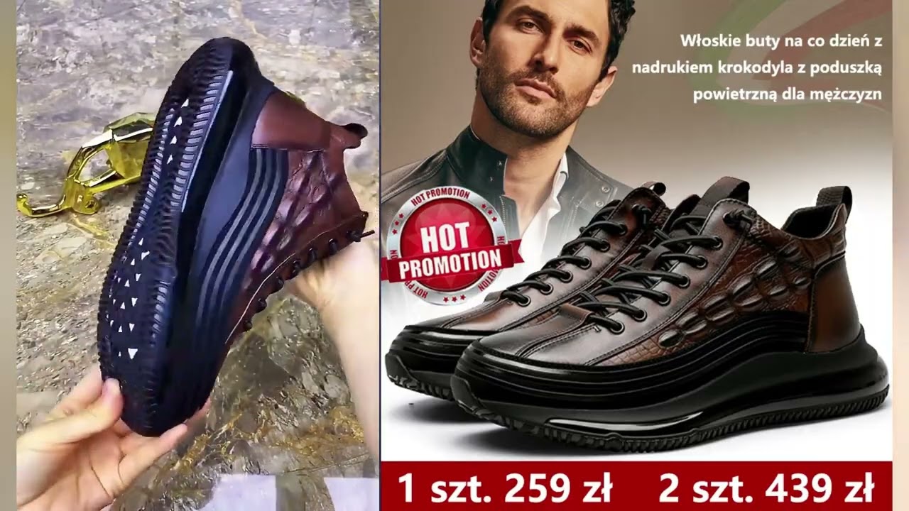 👞【Zwiększ wysokość o 5 cm】 Modne męskie sk&oacute;rzane buty ze wzorem krokodyla