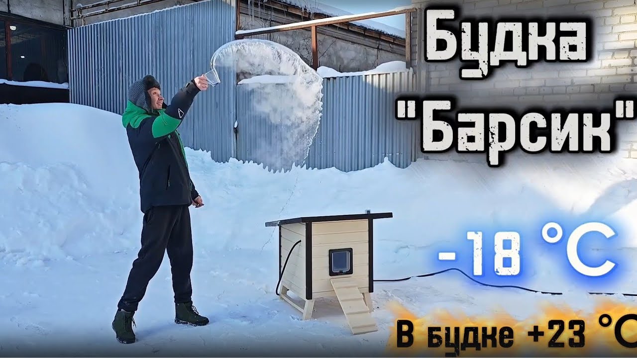 Зимний домик с подогревом для кошек 