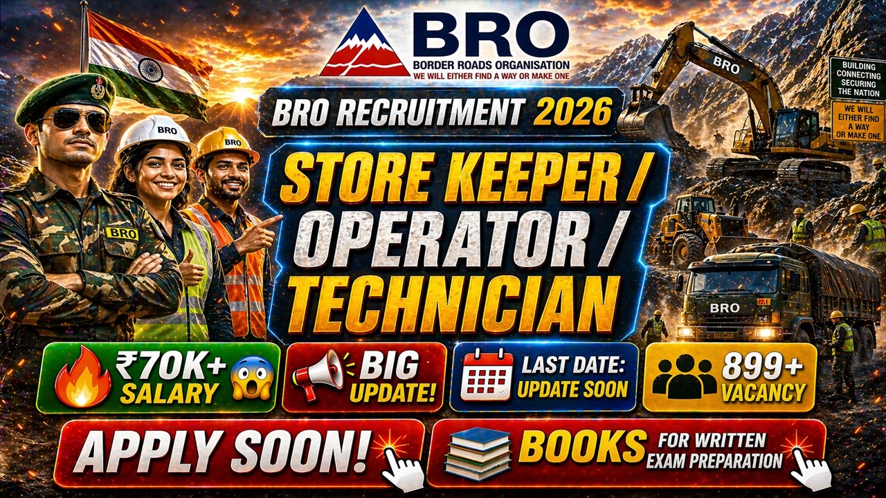 BRO Store Keeper Operator Technician Recruitment 2026 | Eligibility, Salary, Apply Process