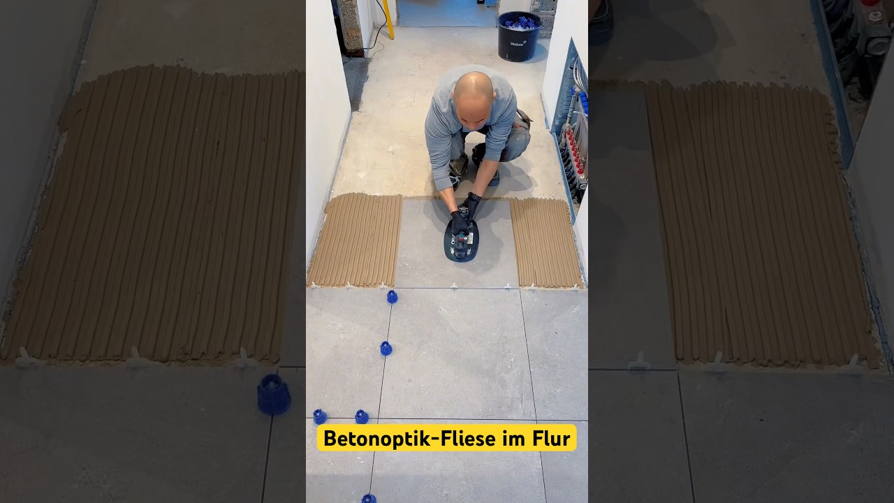Betonoptik-Fliese im Flur #fliesenleger #fliesen #bodenfliesen #fliese #flur #betonoptikfliesen