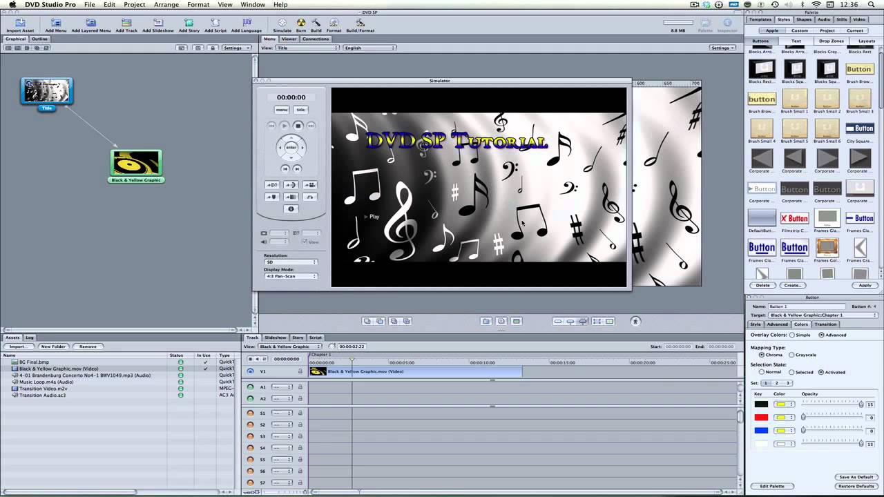 DVD Studio Pro - Button Colors & Transitions